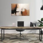 Black and White Canvas Wall Art Decor for Living Room Abstract Wall Art Pictures for Bedroom Brown Artwork Painting Large Modern Canvas Print for Home Office Decorations, Ready to Hang