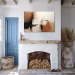 Black and White Canvas Wall Art Decor for Living Room Abstract Wall Art Pictures for Bedroom Brown Artwork Painting Large Modern Canvas Print for Home Office Decorations, Ready to Hang