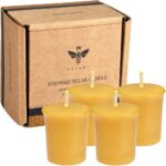 Pure Beeswax Votive Candles-4 Pack Natural Votives for Home Room Decor Party Wedding Spa,12 Hours Burn