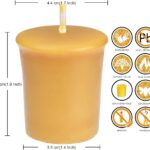 Pure Beeswax Votive Candles-4 Pack Natural Votives for Home Room Decor Party Wedding Spa,12 Hours Burn