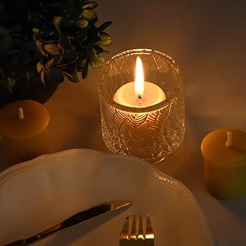 Pure Beeswax Votive Candles-4 Pack Natural Votives for Home Room Decor Party Wedding Spa,12 Hours Burn