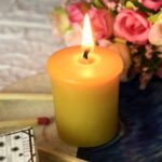 Pure Beeswax Votive Candles-4 Pack Natural Votives for Home Room Decor Party Wedding Spa,12 Hours Burn