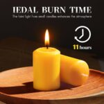 Natural Beeswax Votive Candles,11-12 Hours Unscented Votive Candles Bulk,6 Pack Beeswax Candle for Prayers,100% Pure Bees Wax Candles for Spa Relax