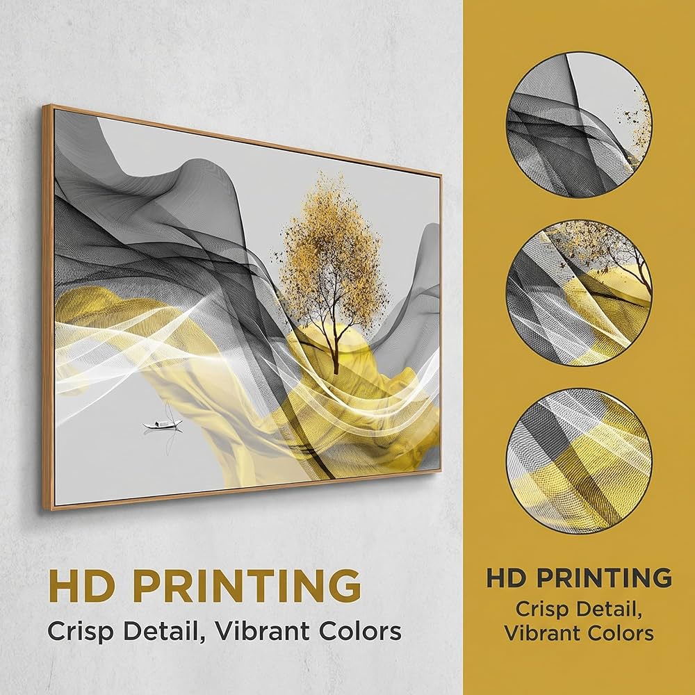 Tucai Decor Framed Wall Art Canvas Modern Light Luxury Abstract Ink Landscape Wall Art Canvas Framed for Living Room Decoration, Bedroom, Home and Office Wall Decor 20x40inch (Framed)