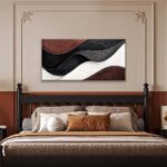 QSQ Canvas Wall Art Abstract Black And White Canvas Art Wall Decor Prints Brown Abstract Wall Decor Modern Minimalist Painting Picture For Bedroom Office Home Decoration Artwork 20″ X 40