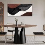 QSQ Canvas Wall Art Abstract Black And White Canvas Art Wall Decor Prints Brown Abstract Wall Decor Modern Minimalist Painting Picture For Bedroom Office Home Decoration Artwork 20″ X 40