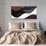QSQ Canvas Wall Art Abstract Black And White Canvas Art Wall Decor Prints Brown Abstract Wall Decor Modern Minimalist Painting Picture For Bedroom Office Home Decoration Artwork 20″ X 40