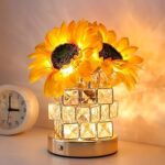 Sunflowers Flower Lamp,Rechargeable Cordless Touch Table Lamp,3-Colour Infinitely Dimming Small Night Light,Festival Restaurant Bedroom Bar Coffee Shop Birthday Gifts for Women Mom