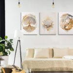 Tree of Life Canvas Wall Art Lotus Zen Painting Picture Wall Decor Abstract Yin Yang Fall Art Poster Print Artwork for Living Room Yoga Room Hotel Bedroom Home Decoration