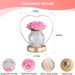 Rose Flower Lamp,Birthday Gifts for Women,Rechargeable Cordless LED Touch Lamps,3-Colour Infinitely Dimming Small Night Light,for Living Room,Dining Room,Bedroom Festival Home Decor