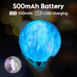 BRIGHTWORLD Moon Lamp Galaxy Lamp 5.9 inch 16 Colors LED 3D Moon Light, Remote & Touch Control Moon Night Light Christmas Gifts for Girls Boys Kids Women Birthday（Wooden Base）
