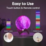 BRIGHTWORLD Moon Lamp Galaxy Lamp 5.9 inch 16 Colors LED 3D Moon Light, Remote & Touch Control Moon Night Light Christmas Gifts for Girls Boys Kids Women Birthday（Wooden Base）