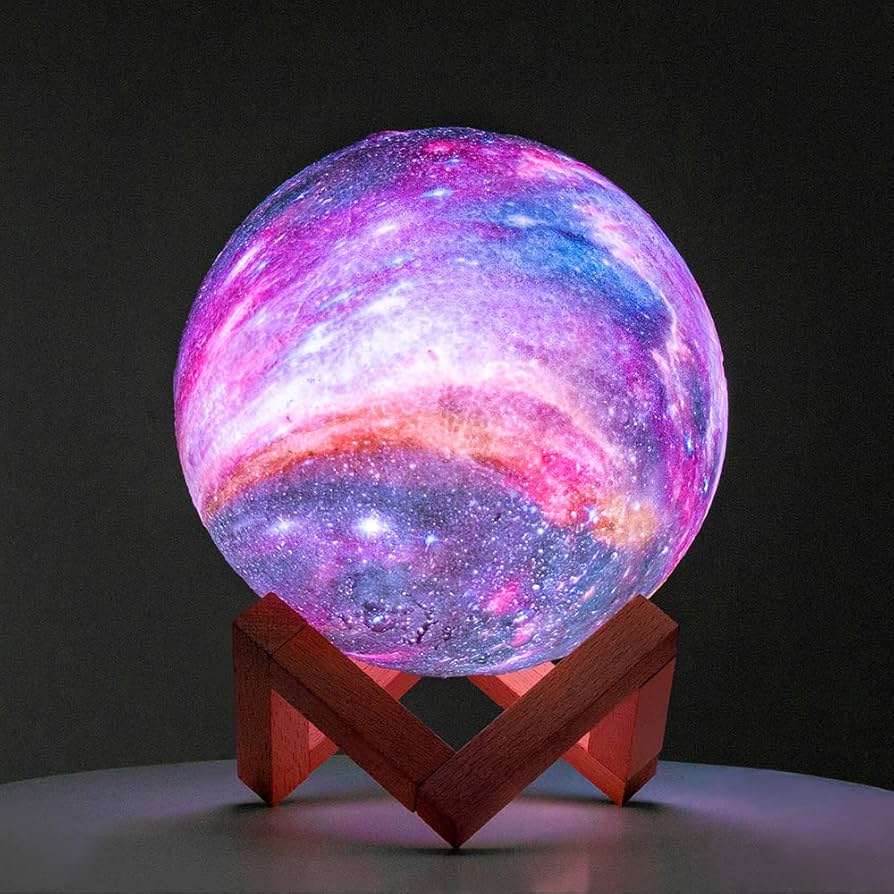 BRIGHTWORLD Moon Lamp Galaxy Lamp 5.9 inch 16 Colors LED 3D Moon Light, Remote & Touch Control Moon Night Light Christmas Gifts for Girls Boys Kids Women Birthday（Wooden Base）