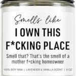 Funny Scented Candle, House Warming Gifts New Home, Housewarming Gifts for Women, Men, Couple, New Homeowner – First Apartment Essentials – Closing Presents for Home Buyers – 9 oz