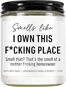 Funny Scented Candle, House Warming Gifts New Home, Housewarming Gifts for Women, Men, Couple, New Homeowner – First Apartment Essentials – Closing Presents for Home Buyers – 9 oz