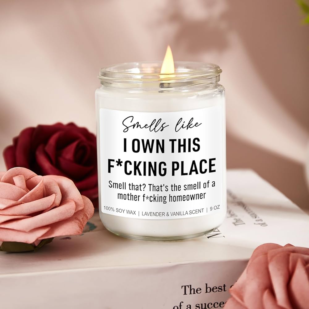 Funny Scented Candle, House Warming Gifts New Home, Housewarming Gifts for Women, Men, Couple, New Homeowner – First Apartment Essentials – Closing Presents for Home Buyers – 9 oz