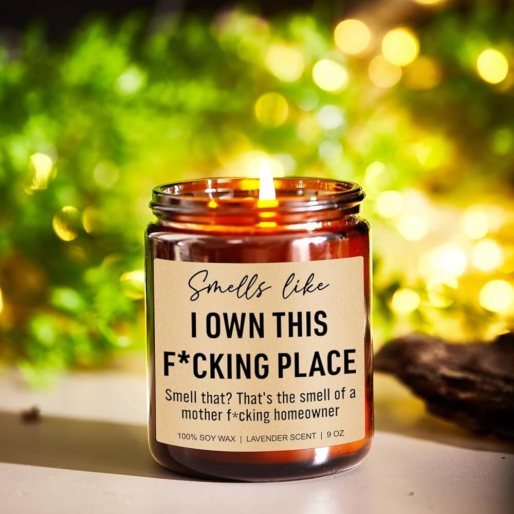 Funny Scented Candle, House Warming Gifts New Home, Housewarming Gifts for Women, Men, Couple, New Homeowner – First Apartment Essentials – Closing Presents for Home Buyers – 9 oz