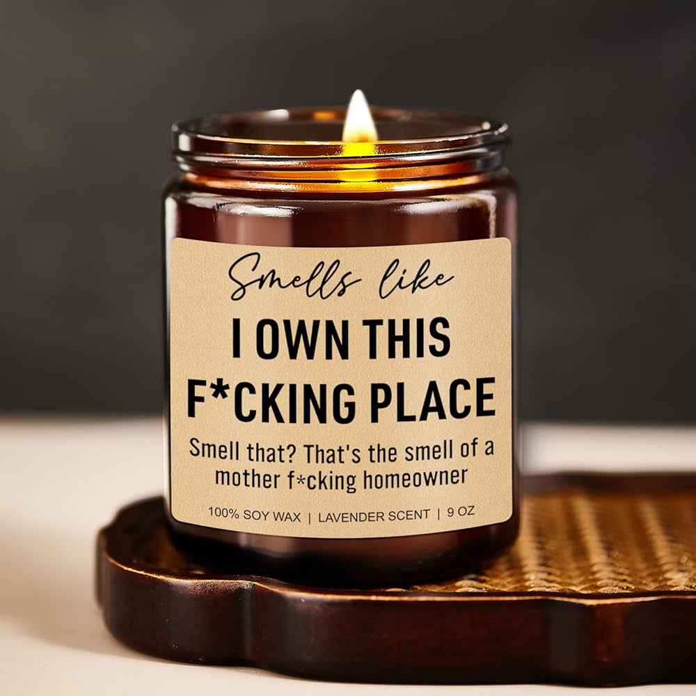 Funny Scented Candle, House Warming Gifts New Home, Housewarming Gifts for Women, Men, Couple, New Homeowner – First Apartment Essentials – Closing Presents for Home Buyers – 9 oz