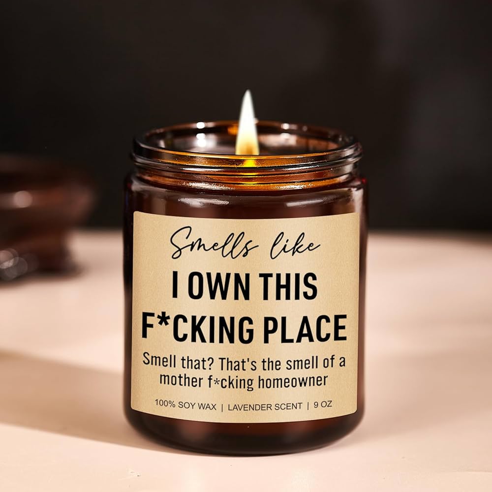 Funny Scented Candle, House Warming Gifts New Home, Housewarming Gifts for Women, Men, Couple, New Homeowner – First Apartment Essentials – Closing Presents for Home Buyers – 9 oz