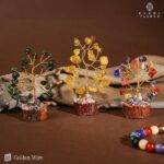 Crystal Tree Set of 12 Unique Birthday Gifts for Women, Sister, Mom, Home Office Decor, Shelf Desk Decoration for Positive Energy, Bring Good Luck, Money, Reiki Healing, Chakra Tree of Life Gift Sets
