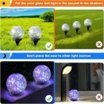 Solar Globe Lights Outdoor Waterproof-Solar Balls-Solar Garden Lights-Orbs for Outside 4 Pack Cracked Glass Ball for Lawn Patio Yard Backyard Decorations