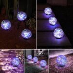 Solar Globe Lights Outdoor Waterproof-Solar Balls-Solar Garden Lights-Orbs for Outside 4 Pack Cracked Glass Ball for Lawn Patio Yard Backyard Decorations