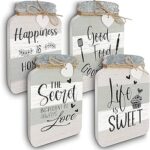 Old Shack Collection – Kitchen Wall Decor Set of 4 – Durable Kitchen Wall Art – Refined Kitchen Decor to Elevate Your Home, Crafted for Lasting Style, 8 x 5 in