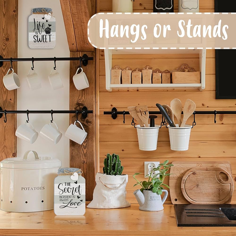 Old Shack Collection – Kitchen Wall Decor Set of 4 – Durable Kitchen Wall Art – Refined Kitchen Decor to Elevate Your Home, Crafted for Lasting Style, 8 x 5 in