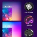 Govee Envisual TV LED Backlight T2 with Dual Cameras, 11.8ft RGBIC Wi-Fi LED Strip Lights for 55-65 inch TVs, Double Strip Light Beads, for Home Decorations, Smart App Control, Music Sync