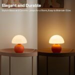 Mushroom Lamp Table Lamp for Bedroom,Desk Bedside Small Lamps for Living Room Night Stands,Mushroom Decor Cute Mini Modern Mid Century Lamps,Unique Aesthetic Home Living Room Decor(Orange)