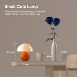Mushroom Lamp Table Lamp for Bedroom,Desk Bedside Small Lamps for Living Room Night Stands,Mushroom Decor Cute Mini Modern Mid Century Lamps,Unique Aesthetic Home Living Room Decor(Orange)