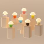 Mushroom Lamp Table Lamp for Bedroom,Desk Bedside Small Lamps for Living Room Night Stands,Mushroom Decor Cute Mini Modern Mid Century Lamps,Unique Aesthetic Home Living Room Decor(Orange)