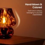 Mushroom Lamp Small Lamp Table Lamp for Bedroom, Desk Bedside Lamps for Living Room,Mushroom Decor Cute Mini Modern Mid Century Lamps for Night Stands,Aesthetic Home Living Room Decor(Black)