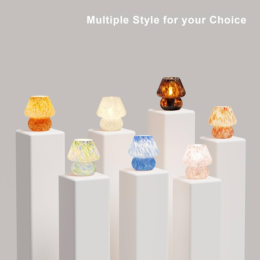 Mushroom Lamp Small Lamp Table Lamp for Bedroom, Desk Bedside Lamps for Living Room,Mushroom Decor Cute Mini Modern Mid Century Lamps for Night Stands,Aesthetic Home Living Room Decor(Black)