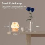 Mushroom Lamp Table Lamp for Bedroom,Small Desk Bedside Lamps for Living Room,Mushroom Decor Cute Mini Modern Mid Century Lamps for Night Stands,Aesthetic Home Living Room Decor(Flame Cream)