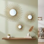 AIM & GGKK Gold Metal Wall Decor, Set of 3 Modern Metal Wall Art for Living Room, Minimalist Contemporary Gold Decor for Bedroom, Boho Accent Home Decoration