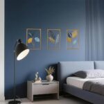 Metal Wall Art 3D Minimalist Tree Leaf Wall Sculpture Decor, Gold Framed Wall Art for Living Room Bedroom Dining Room Office – Housewarming Gifts (Gold Gray, 3 Pack)