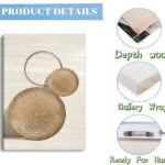 3 Pcs Abstract Gold Geometric Boho Canvas Wall Art Mid Century Modern Minimalist Aesthetic Luxury Metal Artwork Pictures Wall Decor Posters Prints for Living room Bedroom Office Home Decoration