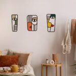 Pinetree Art Abstract Face Metal Wall Art Picasso Cubism-Inspired Wall Decor Modern Minimalism Line Mask Wall Sculpture for Home Office Living Room (Face C)