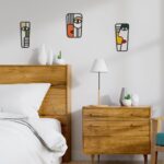 Pinetree Art Abstract Face Metal Wall Art Picasso Cubism-Inspired Wall Decor Modern Minimalism Line Mask Wall Sculpture for Home Office Living Room (Face C)