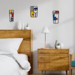 Pinetree Art Abstract Face Metal Wall Art Picasso Cubism-Inspired Wall Decor Modern Minimalism Line Mask Wall Sculpture for Home Office Living Room (Face B)