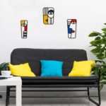 Pinetree Art Abstract Face Metal Wall Art Picasso Cubism-Inspired Wall Decor Modern Minimalism Line Mask Wall Sculpture for Home Office Living Room (Face B)