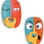 Funny Masks Wall Decor Sculptures – 2 Piece Humorous Bad Smell Theme Bathroom Wall Hanging Statues,for Modern Home Decor,Bathroom,Living Room,Bedroom Abstract Resin Wall Art & Housewarming Gifts