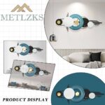 Modern Metal Wall Decor,Geometric Circle Contemporary Home Decor, Large 42x 16 Inches Metal Wall Sculpture,Handmade Wall Hanging Wall Decor for Living Room/Dinning Room/Bedroom/Entryway/Hallways