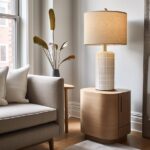 PoKat 23″ Modern Ceramic Table Lamp Set of 2 for Living Room White Desk Lamps for Bedroom Farmhouse Bedside Nightstand Lamp House Warming Gifts New Home Decor End Table Lamps Gifts for Women Mom Beige