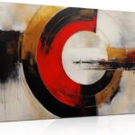 Fuwobriva Large Abstract Canvas Wall Art for Living Room Black White and Red Line Artwork for Office Bedroom Modern Room Abstract Wall Decorations Artwork 20″x40″