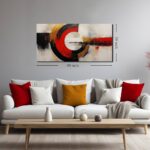 Fuwobriva Large Abstract Canvas Wall Art for Living Room Black White and Red Line Artwork for Office Bedroom Modern Room Abstract Wall Decorations Artwork 20″x40″