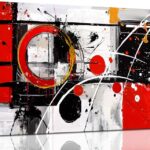 Alsingbago Large Abstract Canvas Wall Art for Living Room Bedroom Home Office Red Grey Black Abstract Canvas Prints Modern Wall Decor Ready to Hang Size 20×40