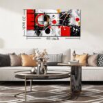 Alsingbago Large Abstract Canvas Wall Art for Living Room Bedroom Home Office Red Grey Black Abstract Canvas Prints Modern Wall Decor Ready to Hang Size 20×40