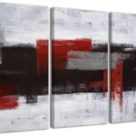 Red Abstract Wall Art-Abstract Picture 3 Piece Canvas Print Wall Painting Modern Artwork Canvas Wall Art for Living Room Home Office Decor
